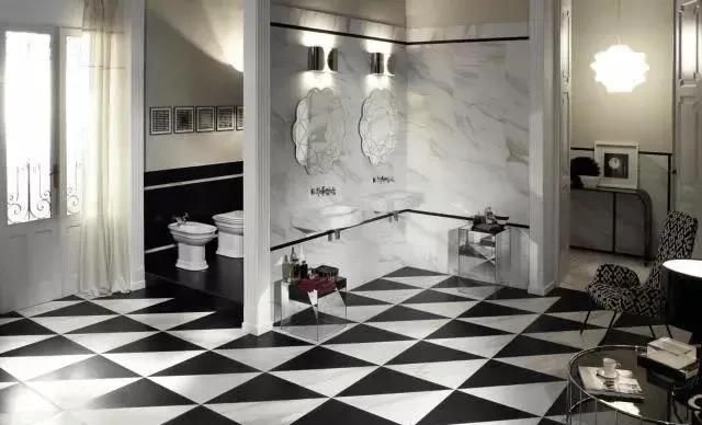 hjc888黄金城黑与白色的瓷砖地砖经典搭配效果图