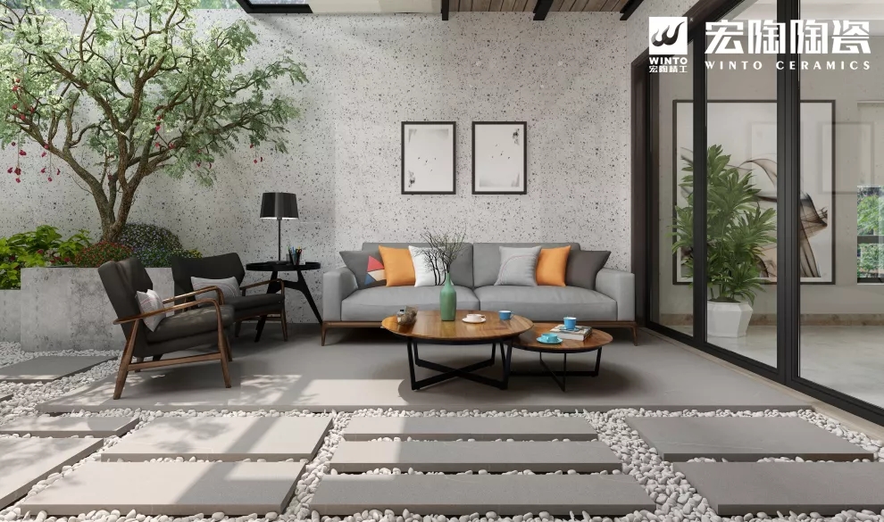 hjc888黄金城岩板蕴厚瓷砖装修效果图