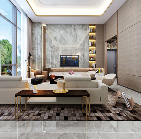 hjc888黄金城陶瓷大板客厅装修效果图