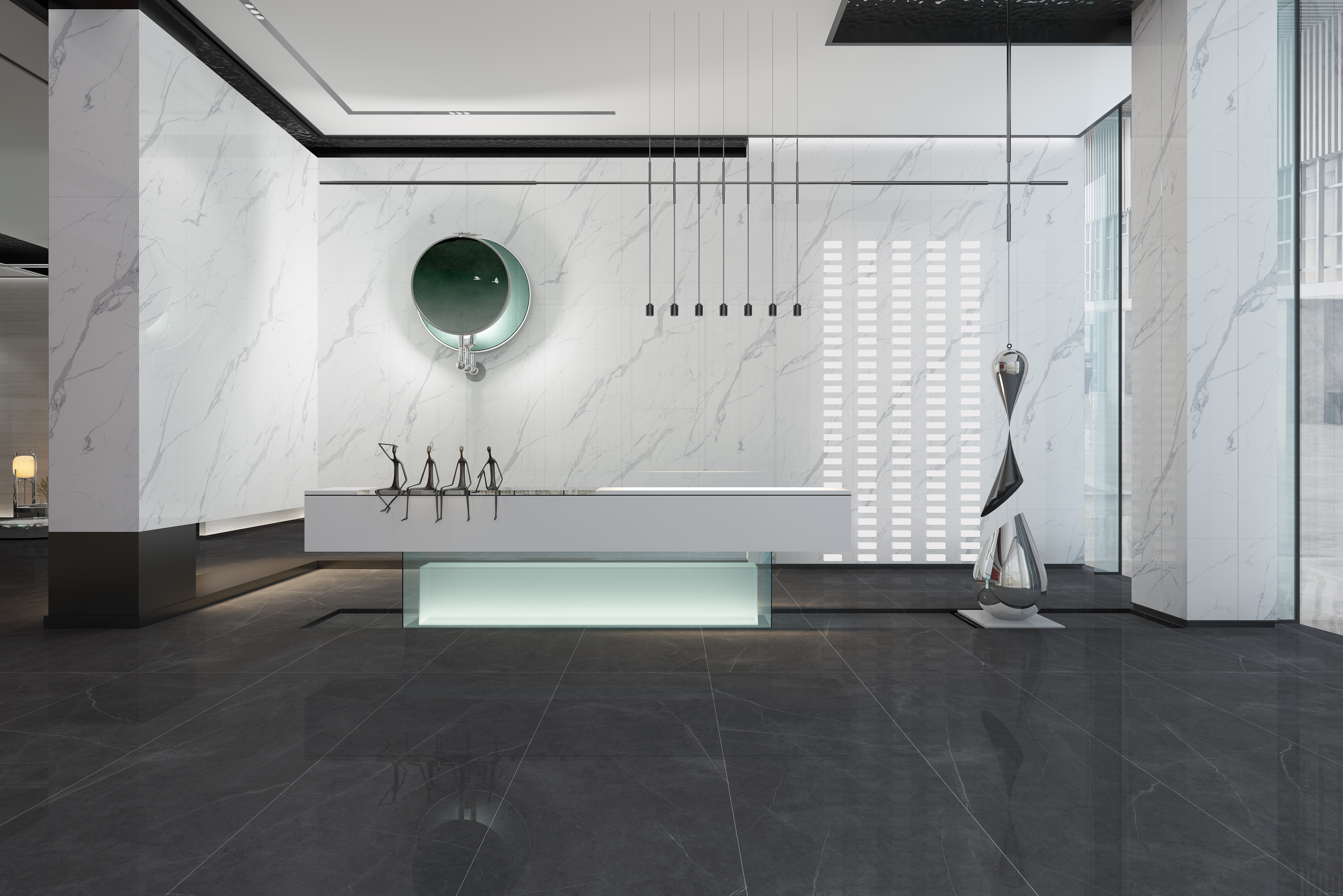 hjc888黄金城陶瓷岩板地砖装修效果图