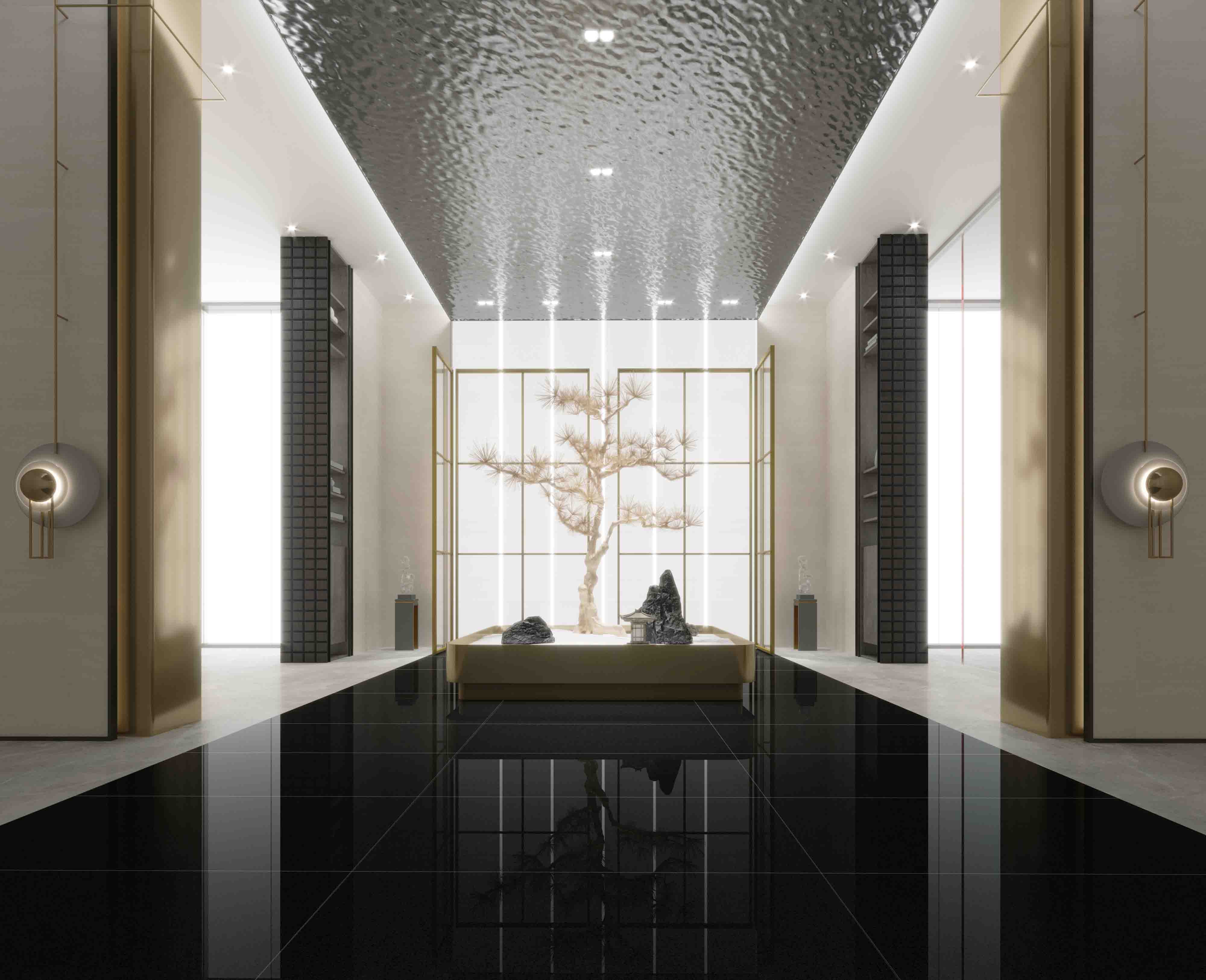 hjc888黄金城陶瓷岩板地砖装修效果图