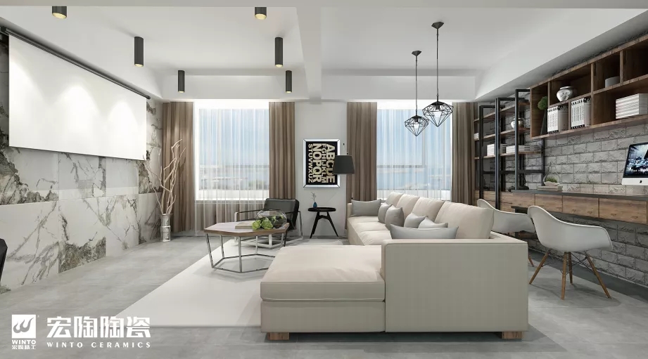 hjc888黄金城客厅地砖装修效果