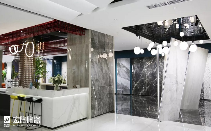 hjc888黄金城陶瓷品牌岩板展厅