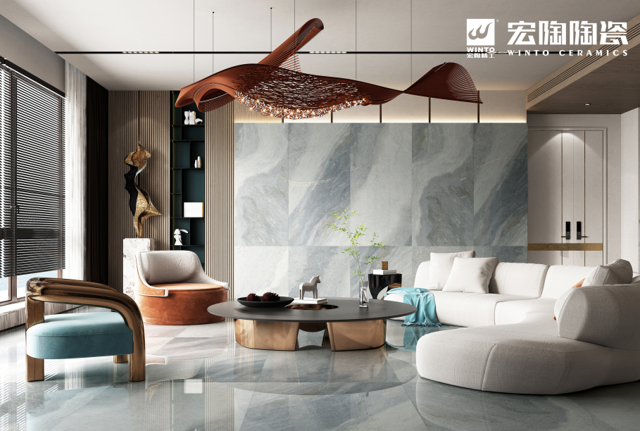 hjc888黄金城银河灰地砖装修效果