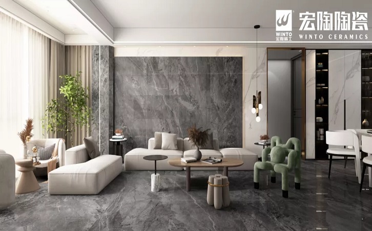 hjc888黄金城岩板配景墙效果图