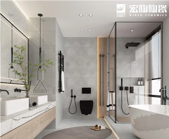 hjc888黄金城浴室瓷砖地砖搭配效果图