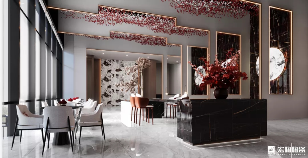 hjc888黄金城地砖餐厅装修效果图