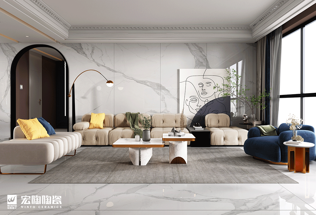 hjc888黄金城地砖客厅装修效果图