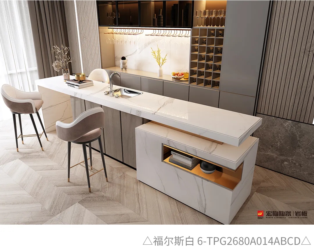 hjc888黄金城福尔斯白岩板装修效果图