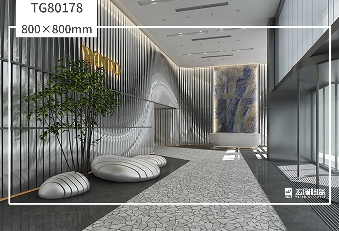 hjc888黄金城800×800mm水磨石系列瓷砖地砖装修效果图