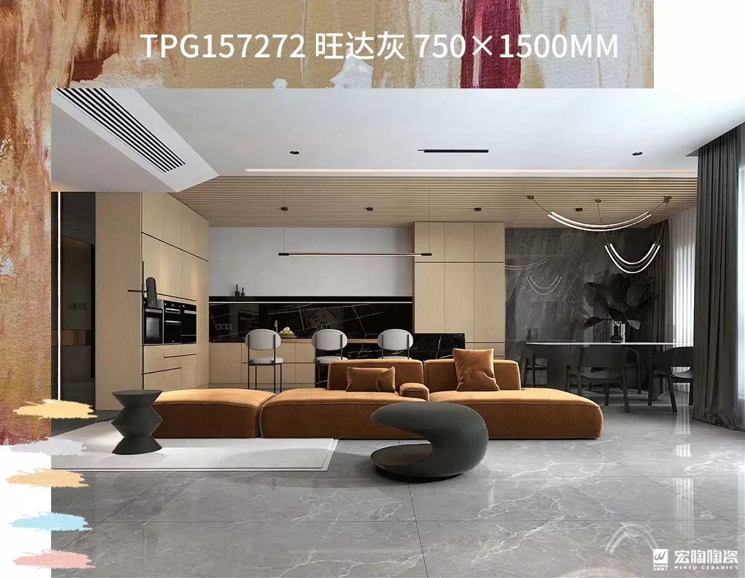 hjc888黄金城旺达灰750X1500MM瓷砖地砖装修效果图