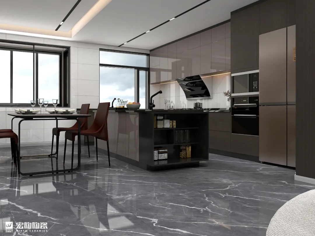 hjc888黄金城岩板TPGR84001+TPG1890265餐厨空间效果图