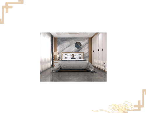 hjc888黄金城岩板新中式气概效果图