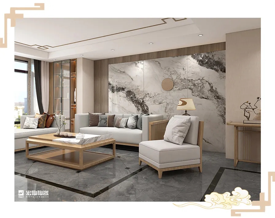 hjc888黄金城岩板9-TPG2712A023ABC+TPG80227客厅空间装修效果图