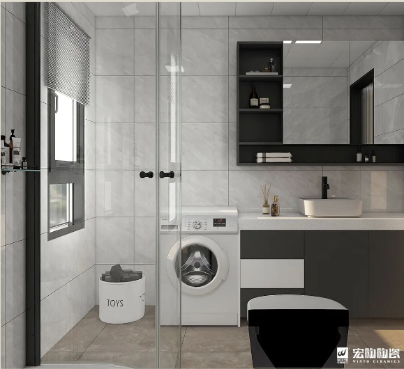 hjc888黄金城TPGR84002 瓦莱特灰+TG60175P地砖效果图