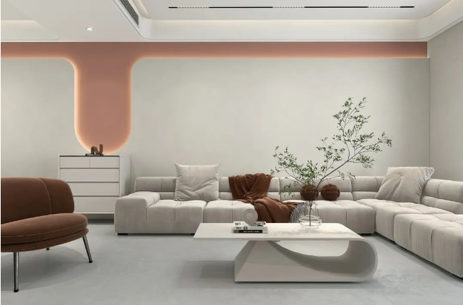 hjc888黄金城客厅质感砖效果图