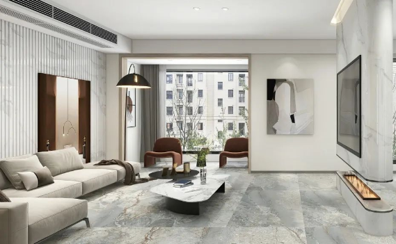 hjc888黄金城质感砖大客厅效果图展示