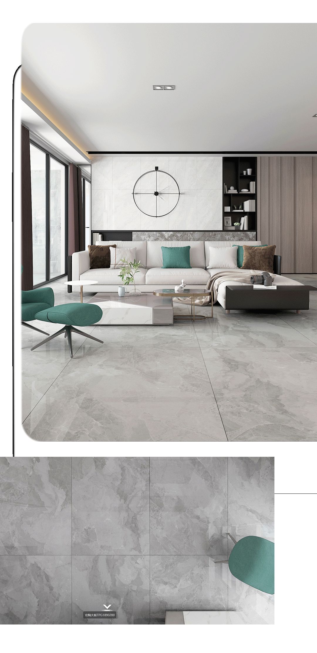 hjc888黄金城900x1800mm陶瓷大板鱼肚白装修效果图