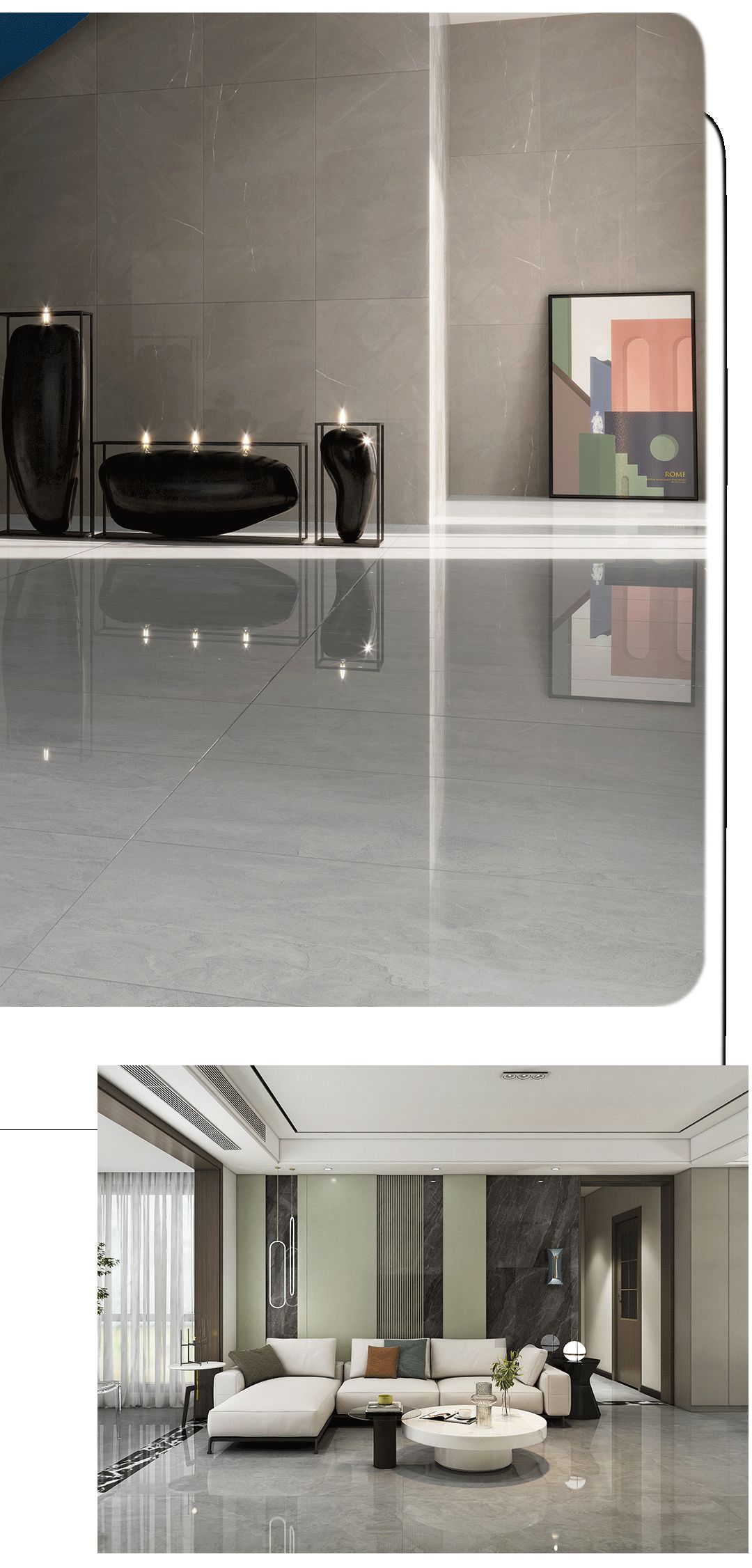 hjc888黄金城900x1800mm陶瓷大板古云灰装修效果图