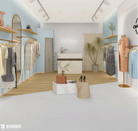 hjc888黄金城陶瓷质感砖苍黛蓝效果图