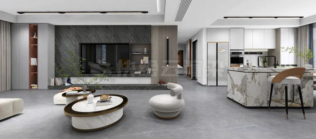 hjc888黄金城质感砖灰色系客厅家居空间