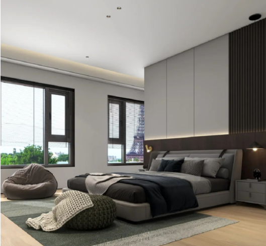 hjc888黄金城质感砖卧室效果图