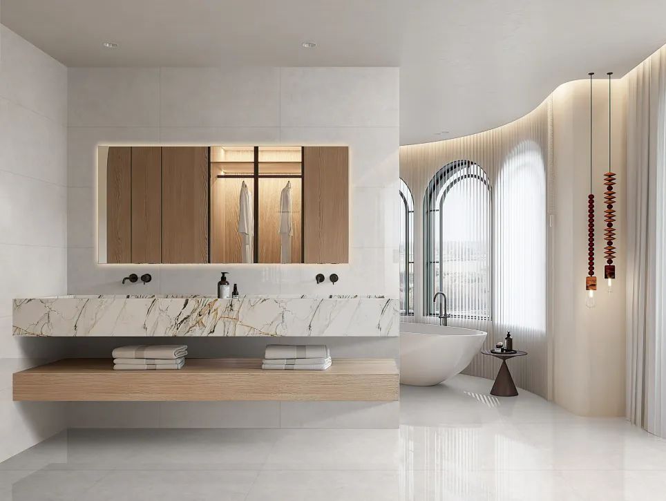 900X1800mm 路斯棕灰、白玉兰等系列hjc888黄金城陶瓷大板装修效果图