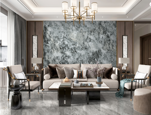 hjc888黄金城质感砖客厅装修效果图